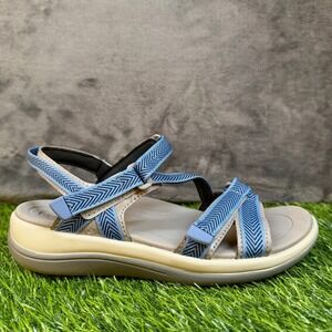 OrthoFeet Lake Adjustable Strap Sandals Women's Size 6 Medium Blue Comfort